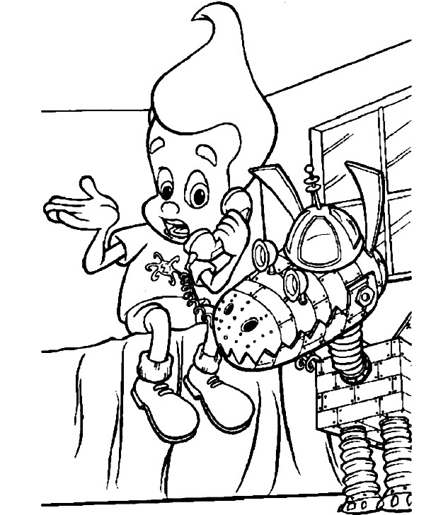 Incredible Jimmy Neutron coloring page to print and color for free