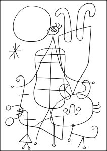 Drawing inspired by Joan Miró (Coloring Page)