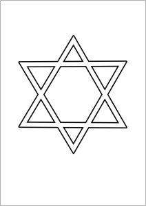 Printable Judaism Coloring Page for Kids : David's star