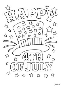 Uncle Sam's hat (The 4th of July Coloring Page)