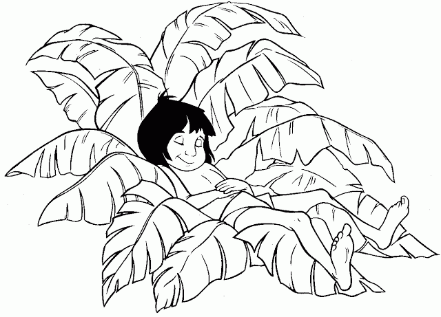 Coloring page - Mowgli com fogo