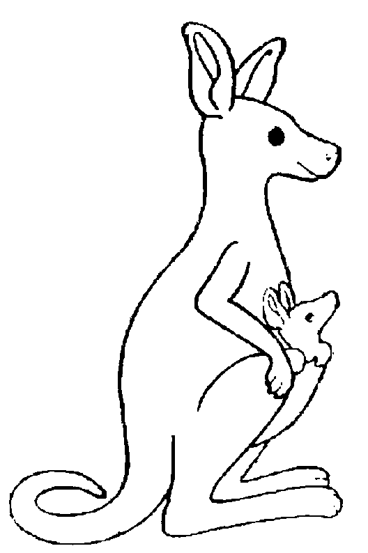 Incredible Kangaroo Coloring, simple, for kids