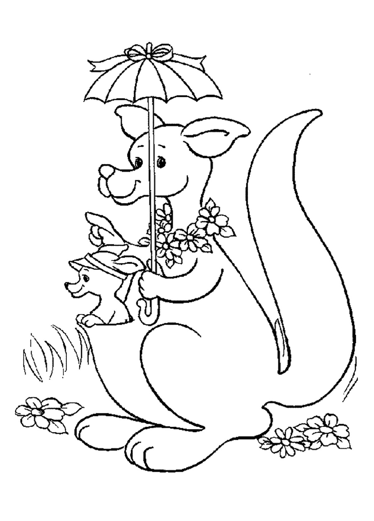 Download Kangaroos for kids - Kangaroos Kids Coloring Pages