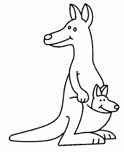 Kangaroo image to print and color