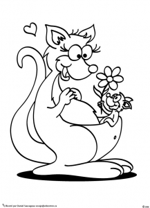 Coloring page kangaroos to color for children