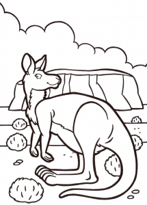 Kangaroo image to print and color