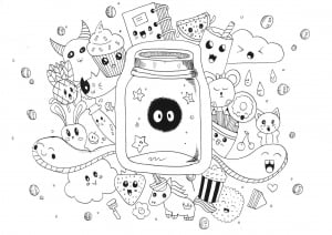 Coloring page kawaii free to color for children