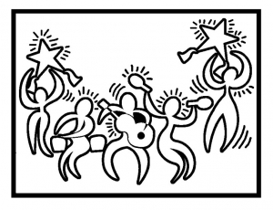 Image of Keith Haring to download and color