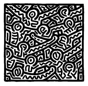 Keith Haring coloring page to print