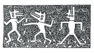 Keith Haring image to print and color