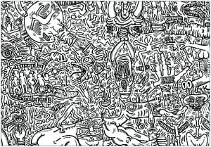 Keith Haring image to print and color