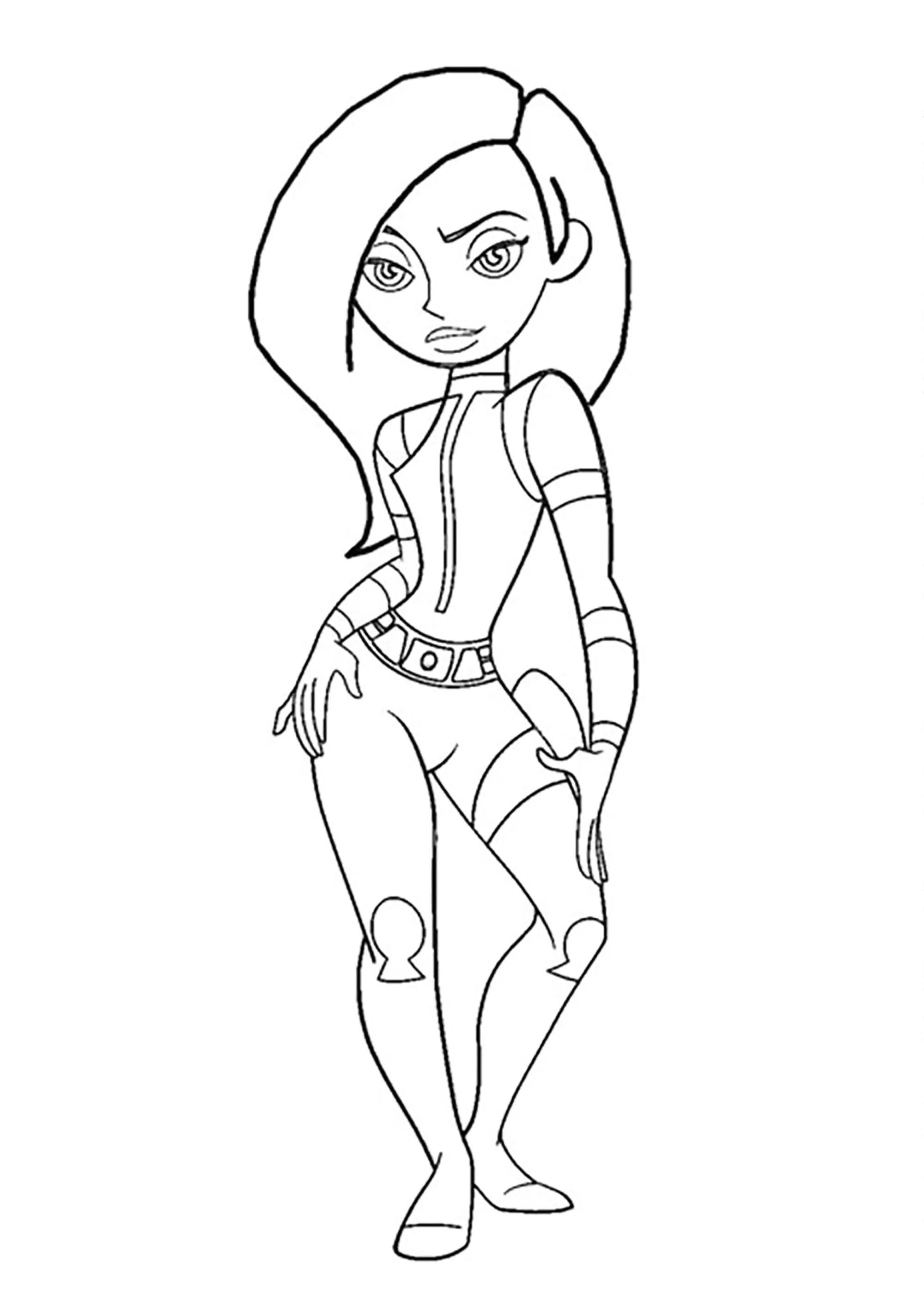 Pretty Kim Possible (Printable Coloring Page for Kids)
