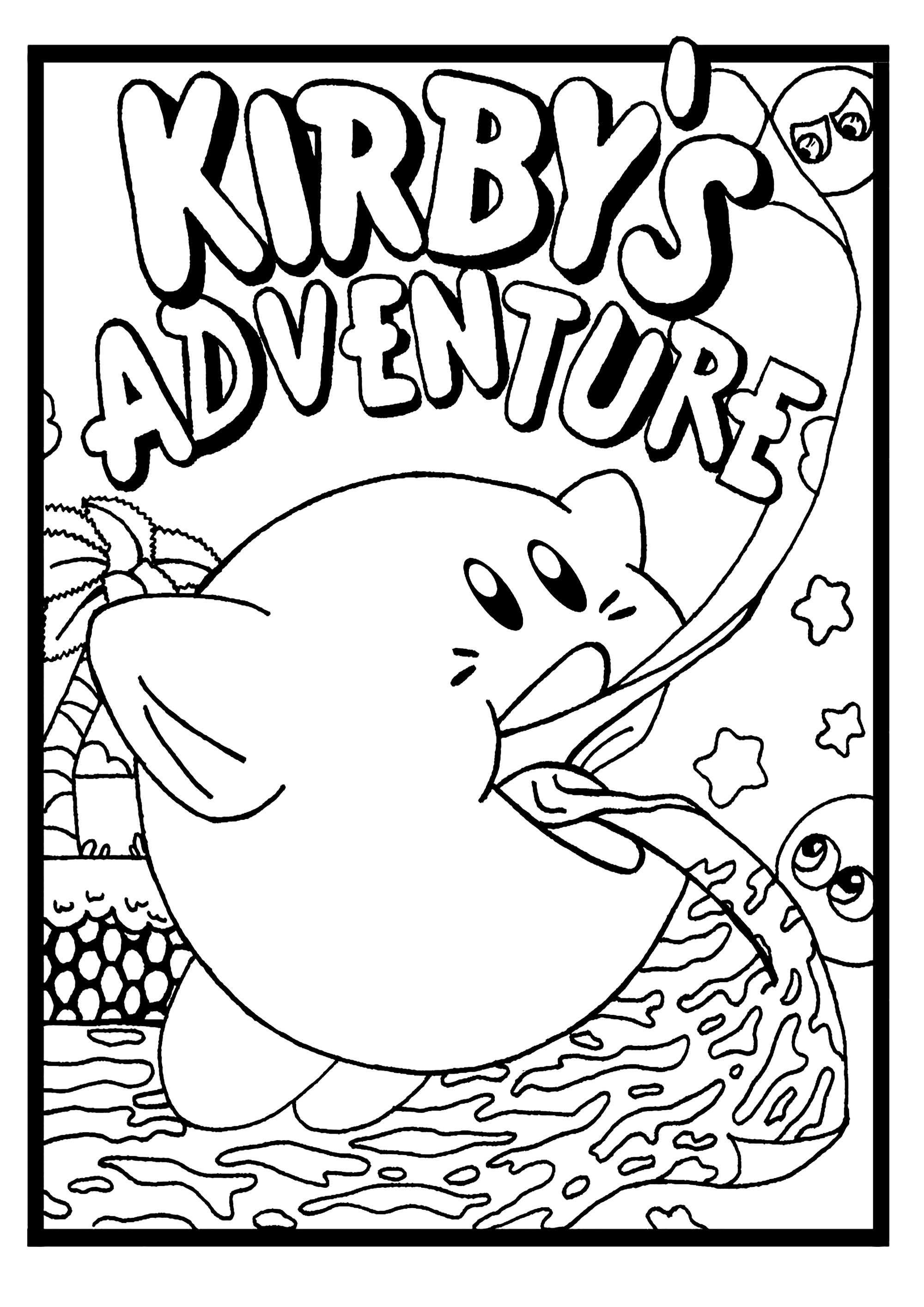 Free Kirby coloring page to print and color