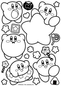 Printable Coloring Page for Kids : Kirby, Nintendo's famous pink ball