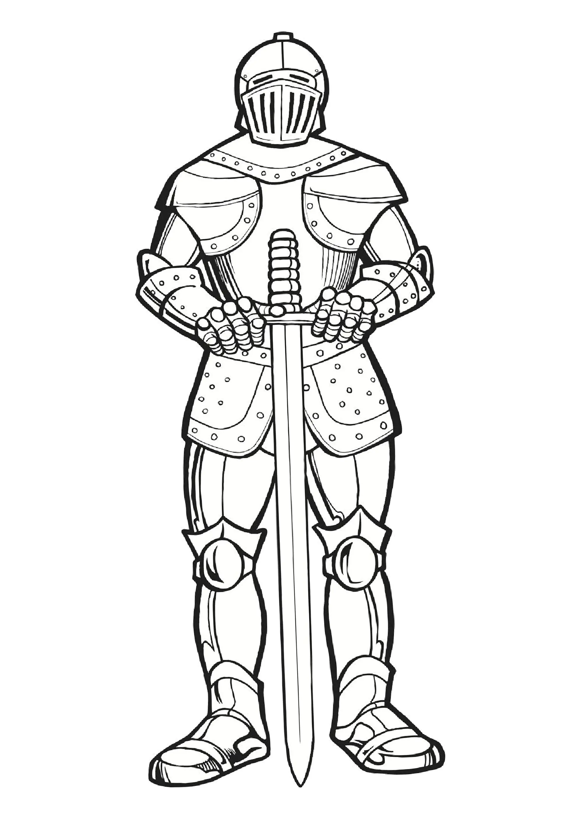 Knight's armor (Printable Knight, Castle and Dragon Coloring Page for Kids)