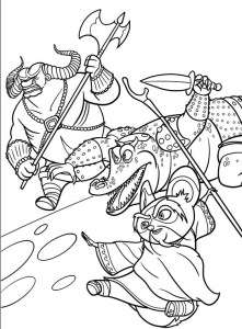 Coloring page kung fu panda for children