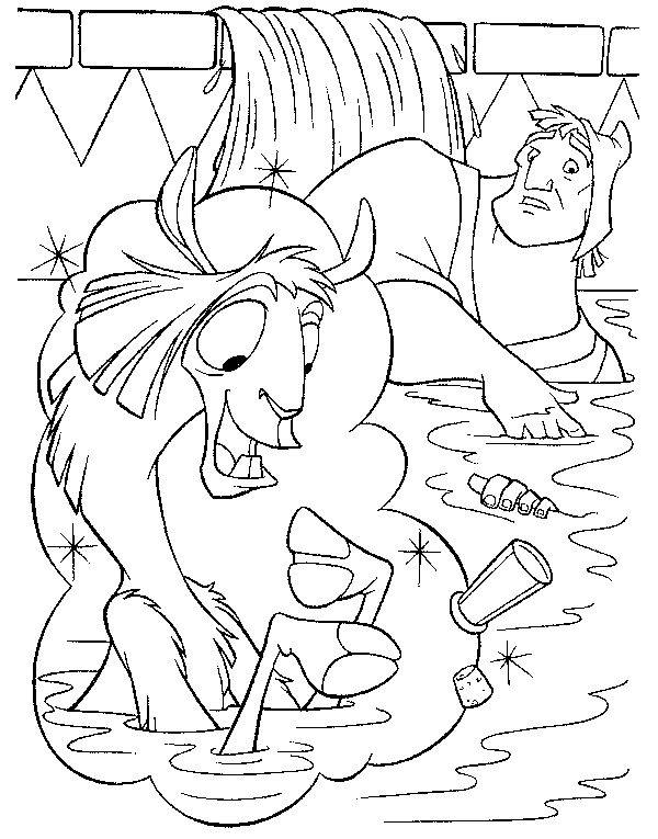 Kuzco image to color, easy for children