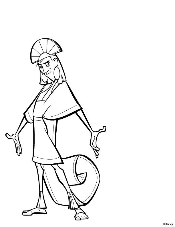 Easy Kuzco coloring pages for kids