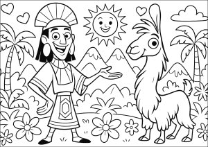 Kuzco and his llama in the jungle