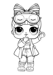 Printable Coloring Page for Kids : LOL Surprise Doll with mask and bunny booties