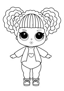 Printable Coloring Page for Kids : LOL Surprise Doll  with nice hair