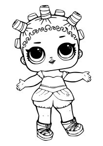 Printable Coloring Page for Kids : LOL Surprise Doll and curlers