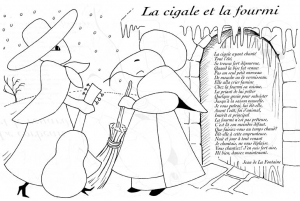 Image of Fables of La Fontaine to download and color