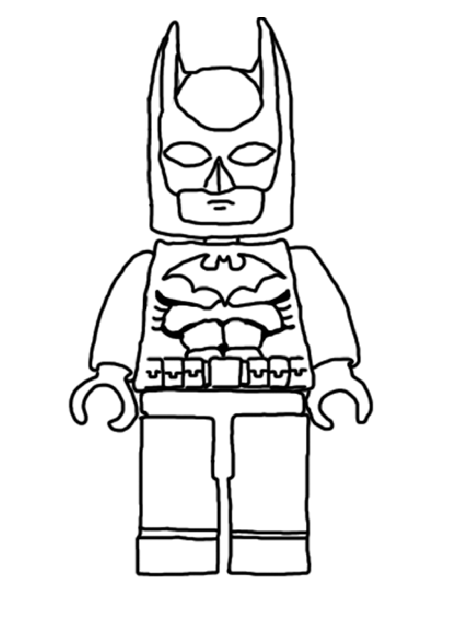 Drawing of Lego Batman seen from the front