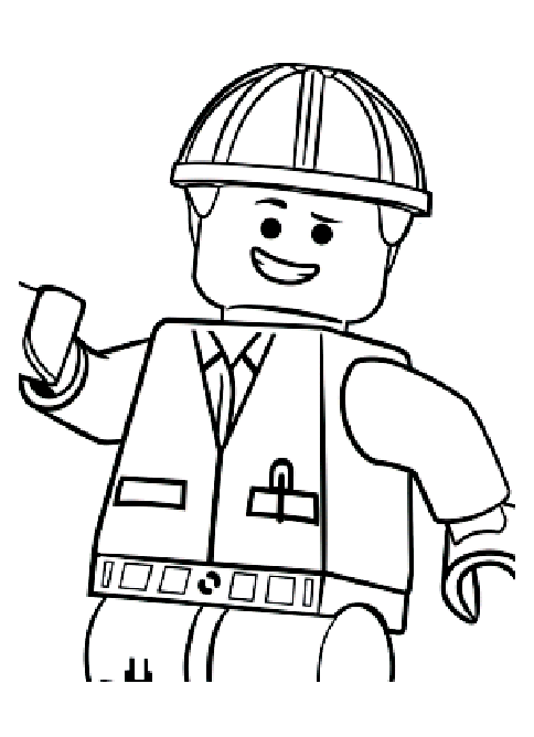 Emmet with a helmet coloring page, to print