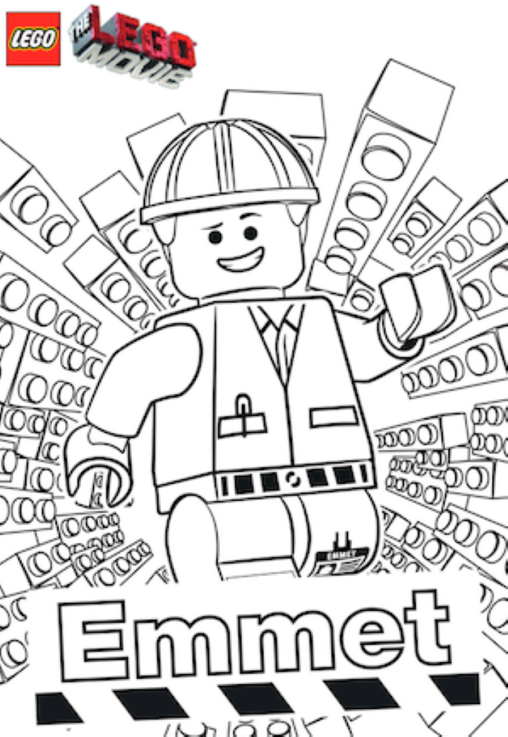 Coloring of Emmet, a character from The Great Lego Adventure