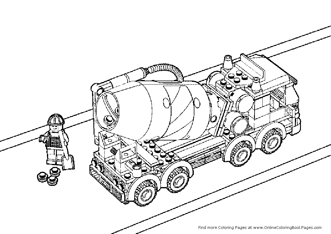 Free Legos coloring page to print and color, for kids