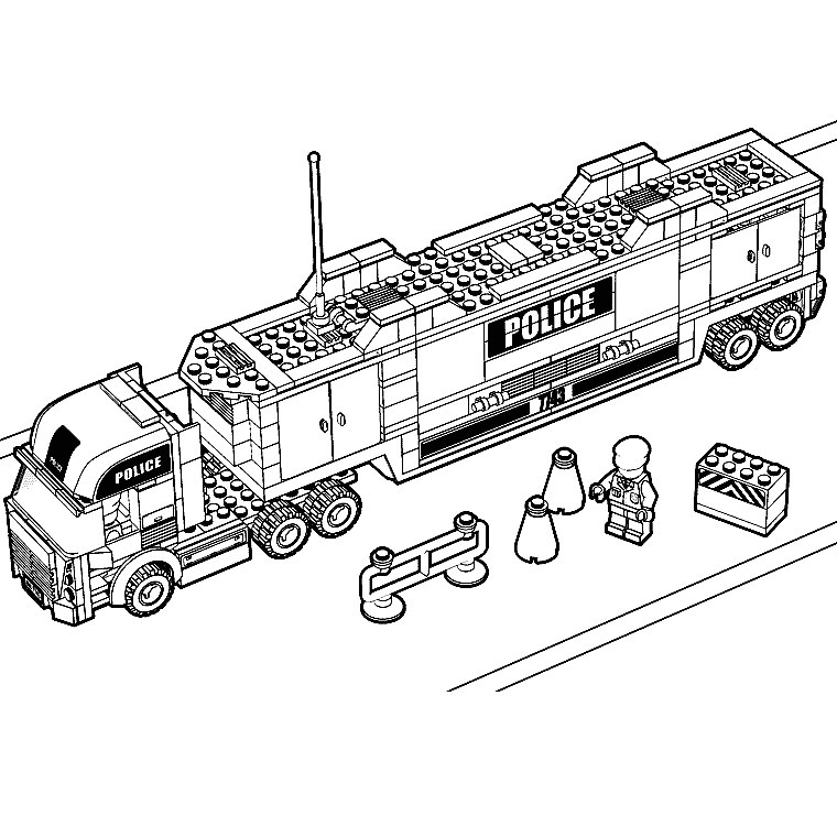Lego police truck to color