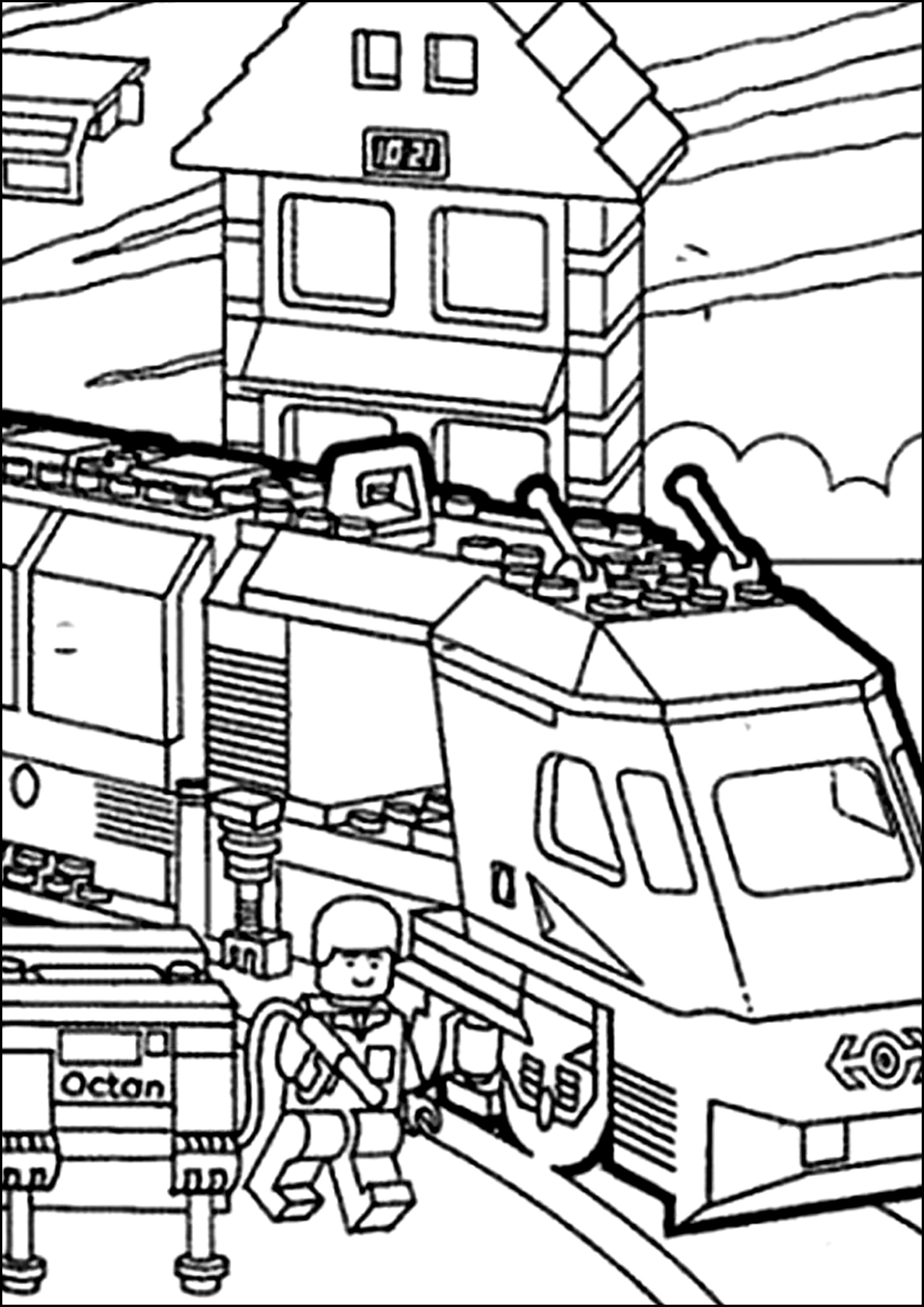 Train station coloring pages 