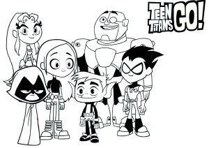 Teen Titans, all together, ready for action
