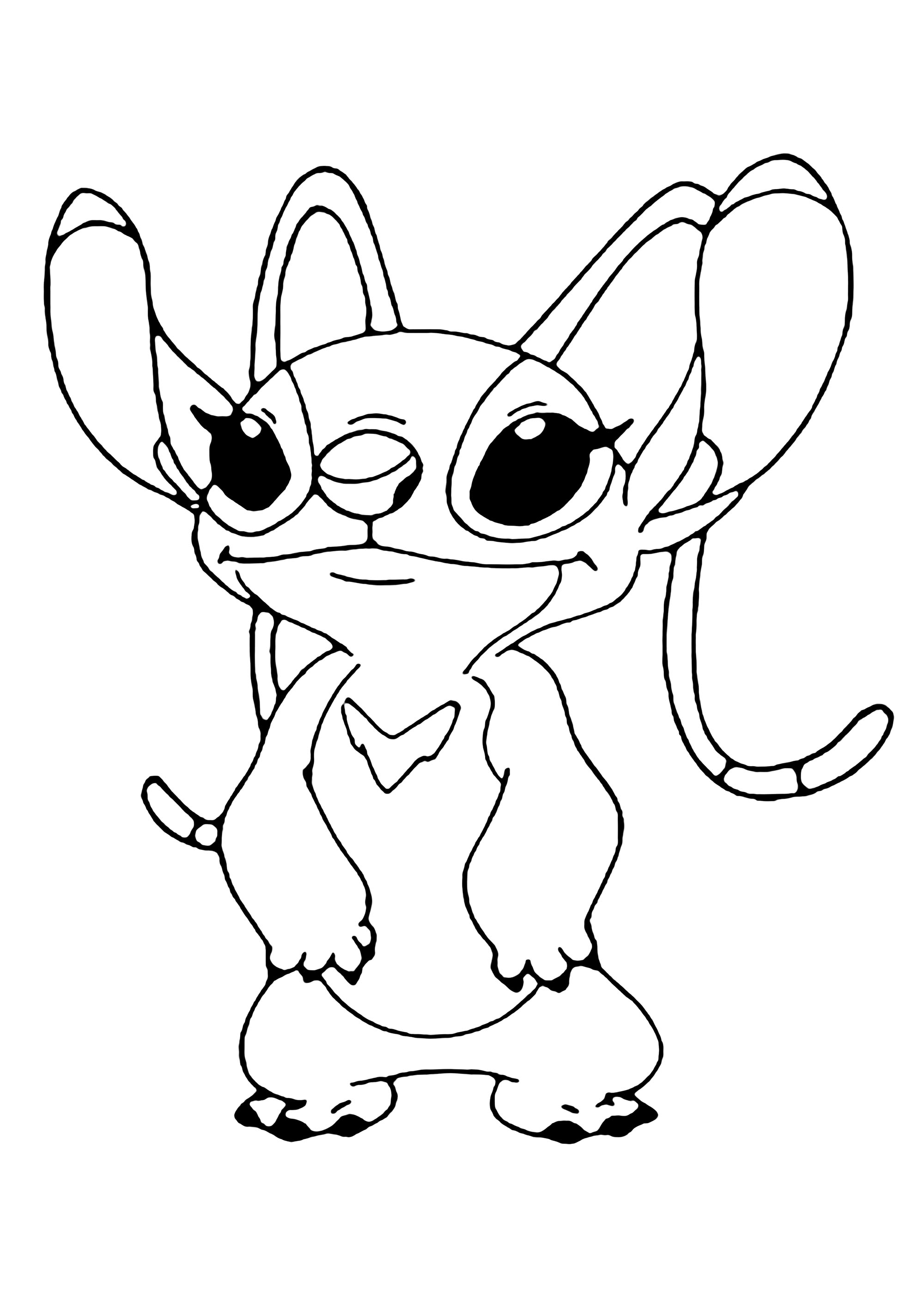 Angel 39 s simple drawing Lilo and - Coloring Pages For Children Lilo And Stitch 83326 