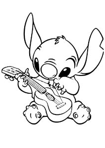 Stitch plays guitar