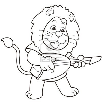 Simple Lion coloring page for children