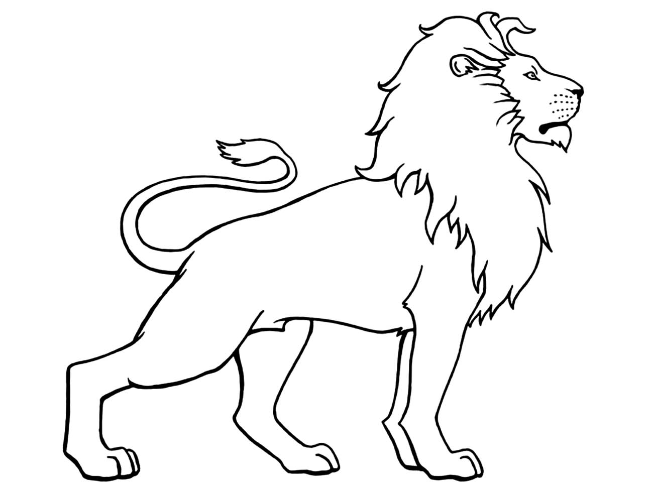 Lion standing Lion Kids Coloring Pages