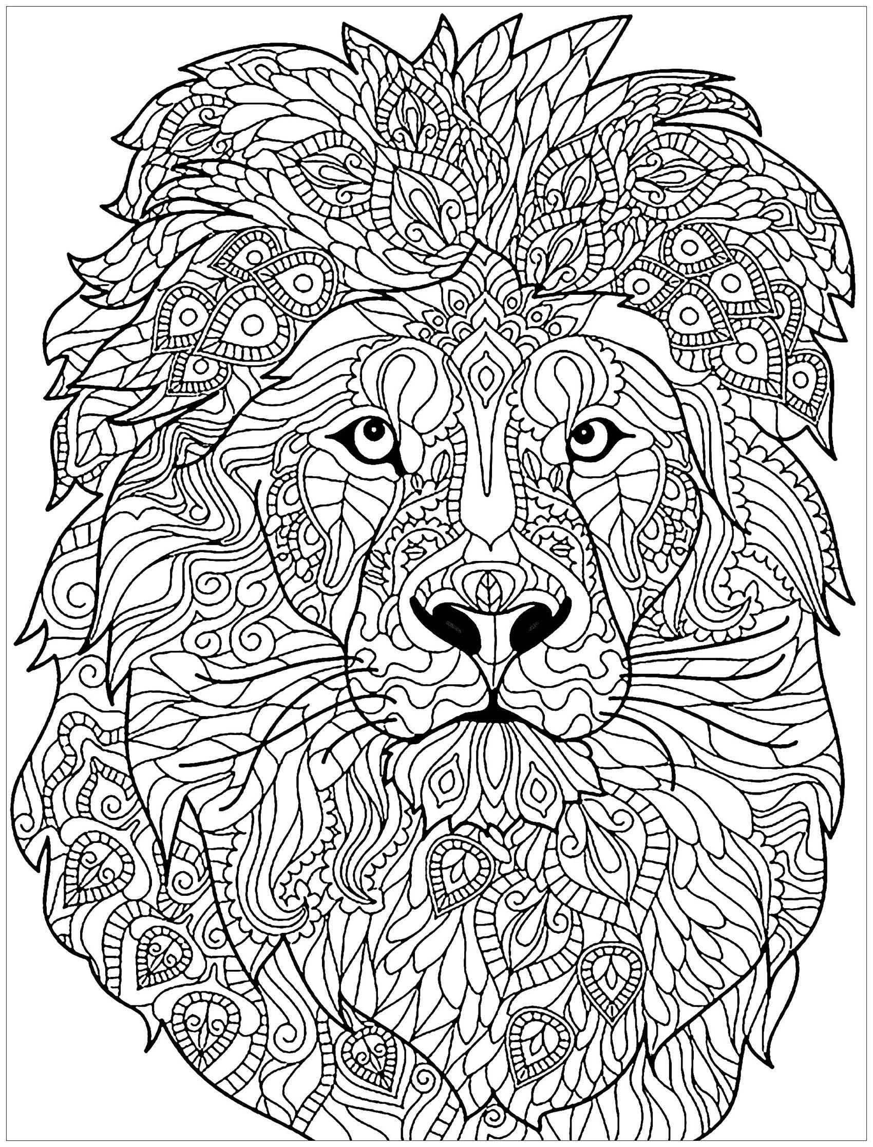 Lion free to color for kids - Lion Kids Coloring Pages