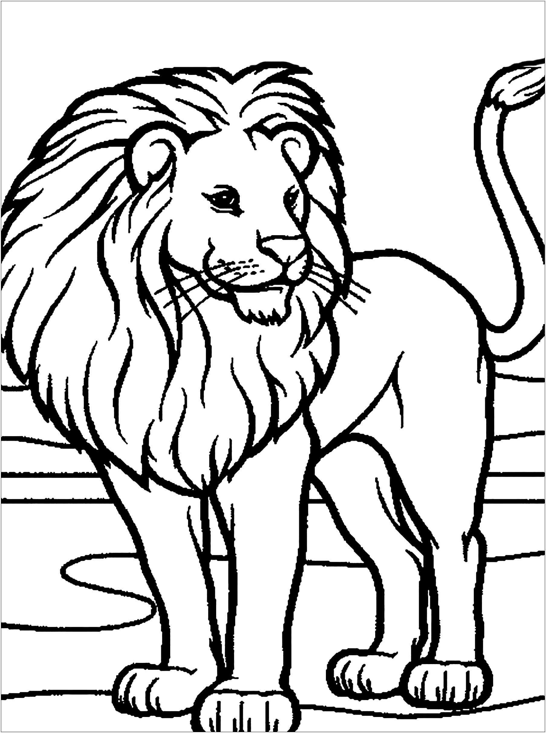 Lion-free-to-color-for-children - Lion Kids Coloring Pages