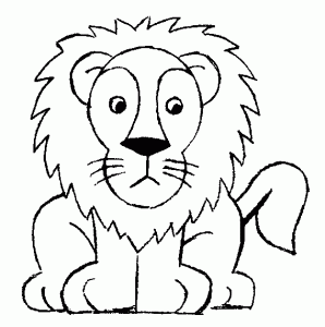 Coloring page lion to color for kids