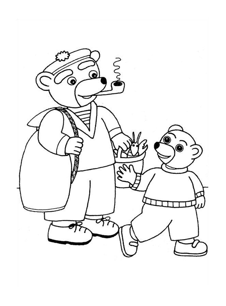 Little Bear meets a fisherman who has a nice hat, who smokes a pipe, and who has caught a lobster!