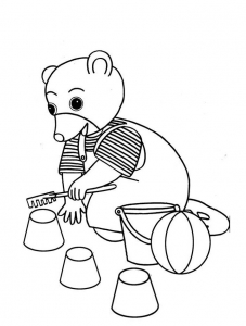 Coloring page little brown bear to download for free