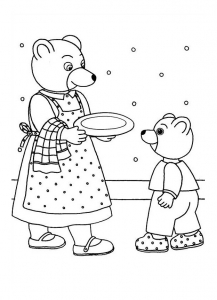 Coloring page little brown bear to color for kids
