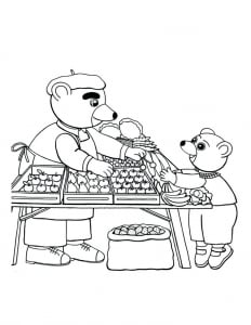 Little brown bear coloring page for kids