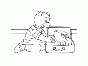 Coloring page little brown bear to color for kids