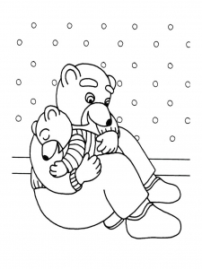 Little brown bear coloring pages for kids