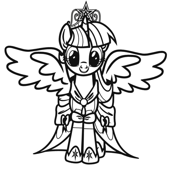 Pretty little winged pony to print and color, why not on a rainbow background