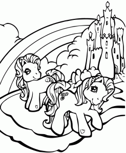 Coloring page little poney for kids