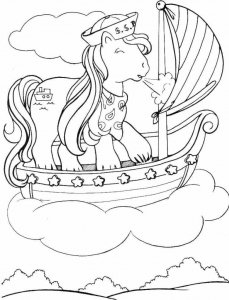 Coloring page little poney to color for children